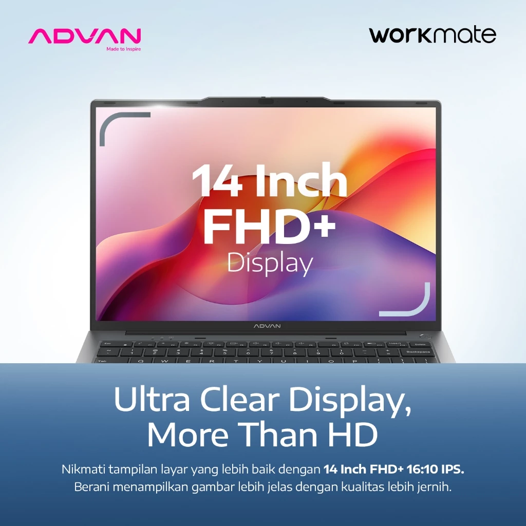 Laptop Advan WorkMate 14 INCH Ryzen 5 3500U - Gambar 6