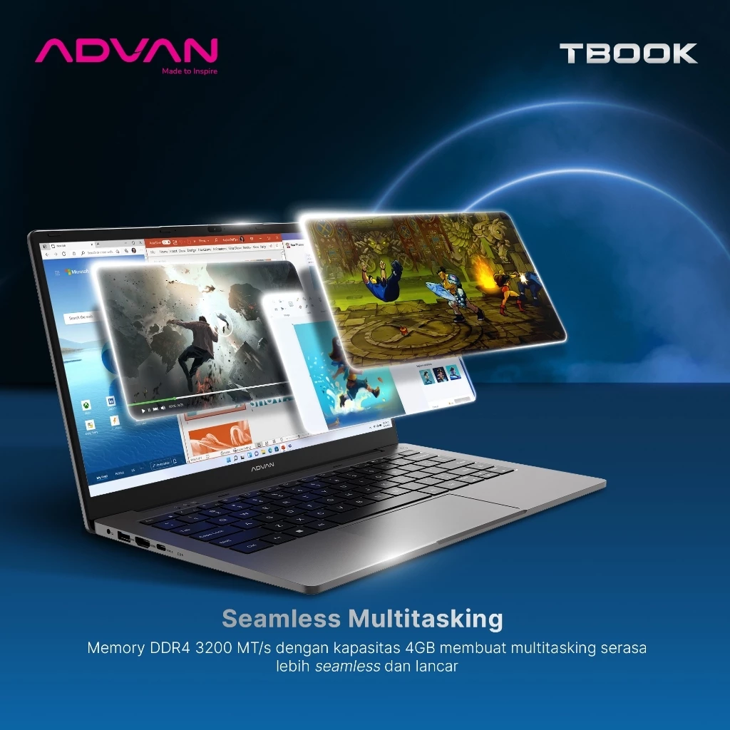 ADVAN Laptop TBook Intel N100 - Gambar 6