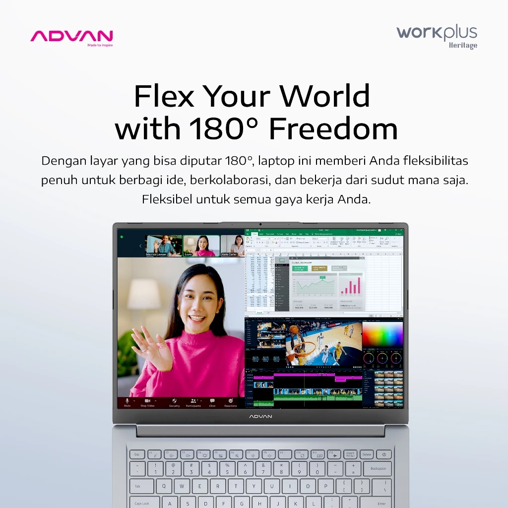 Laptop Advan Workplus Heritage 14 INCH Ryzen 5 7535HS - Gambar 7