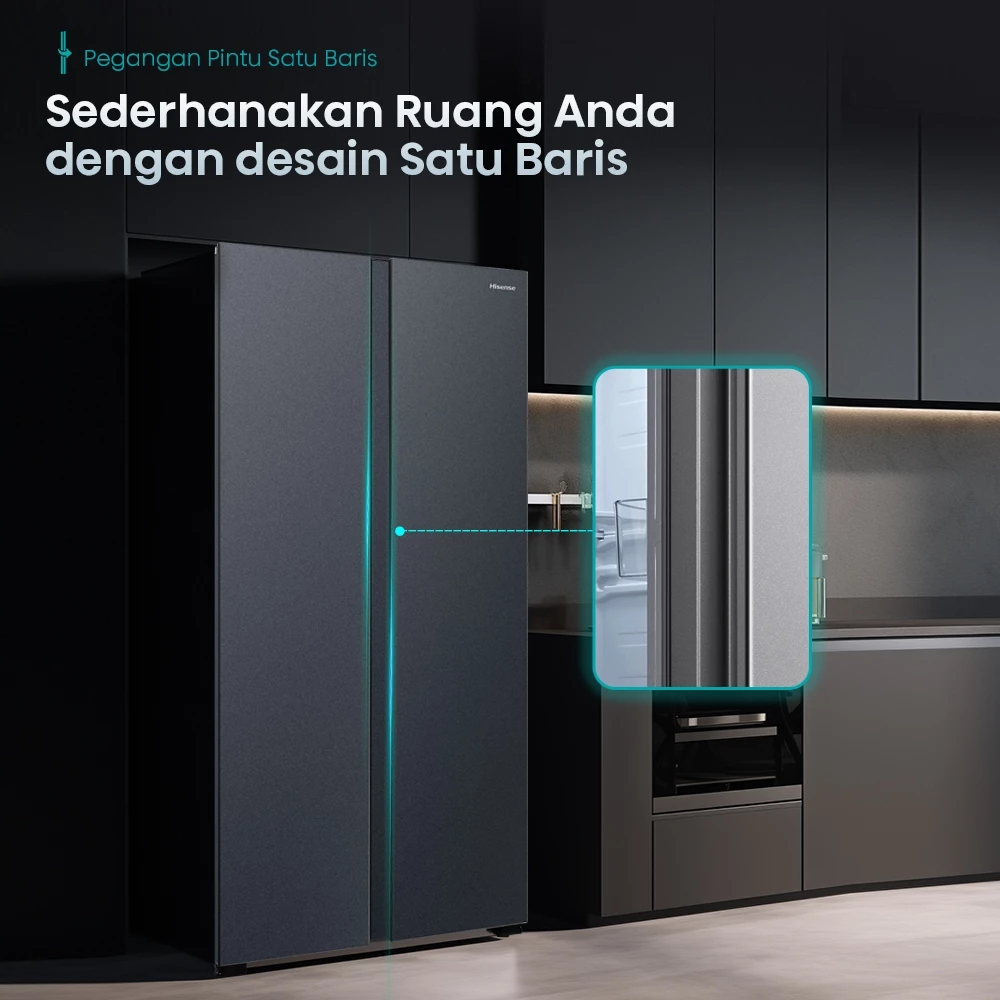 Hisense Side by Side 468L RS599N4ISN - Inverter Pro Grey - Gambar 5