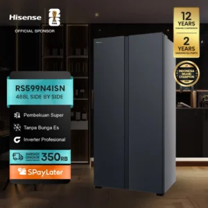 Hisense Side by Side 468L RS599N4ISN - Inverter Pro Grey