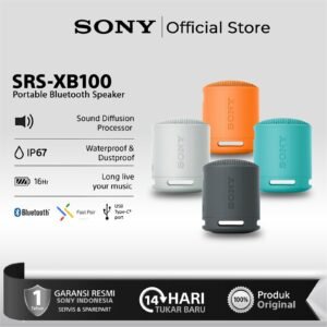 Sony SRS-XB100 Portable Wireless Bluetooth Speaker Original - Garansi Resmi