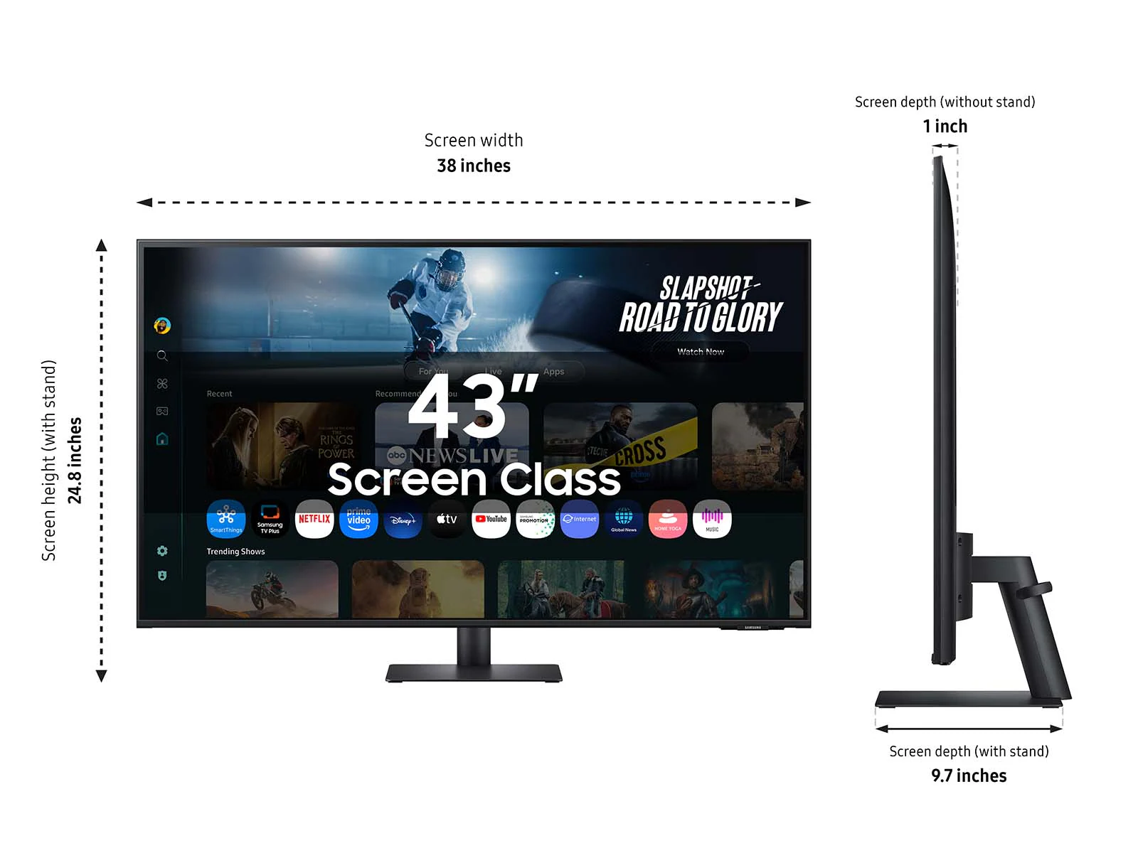 Samsung Smart Monitor 43" M7 M70F 4K UHD Vision AI Smart TV Apps - LS43FM702UEXXD - Gambar 4