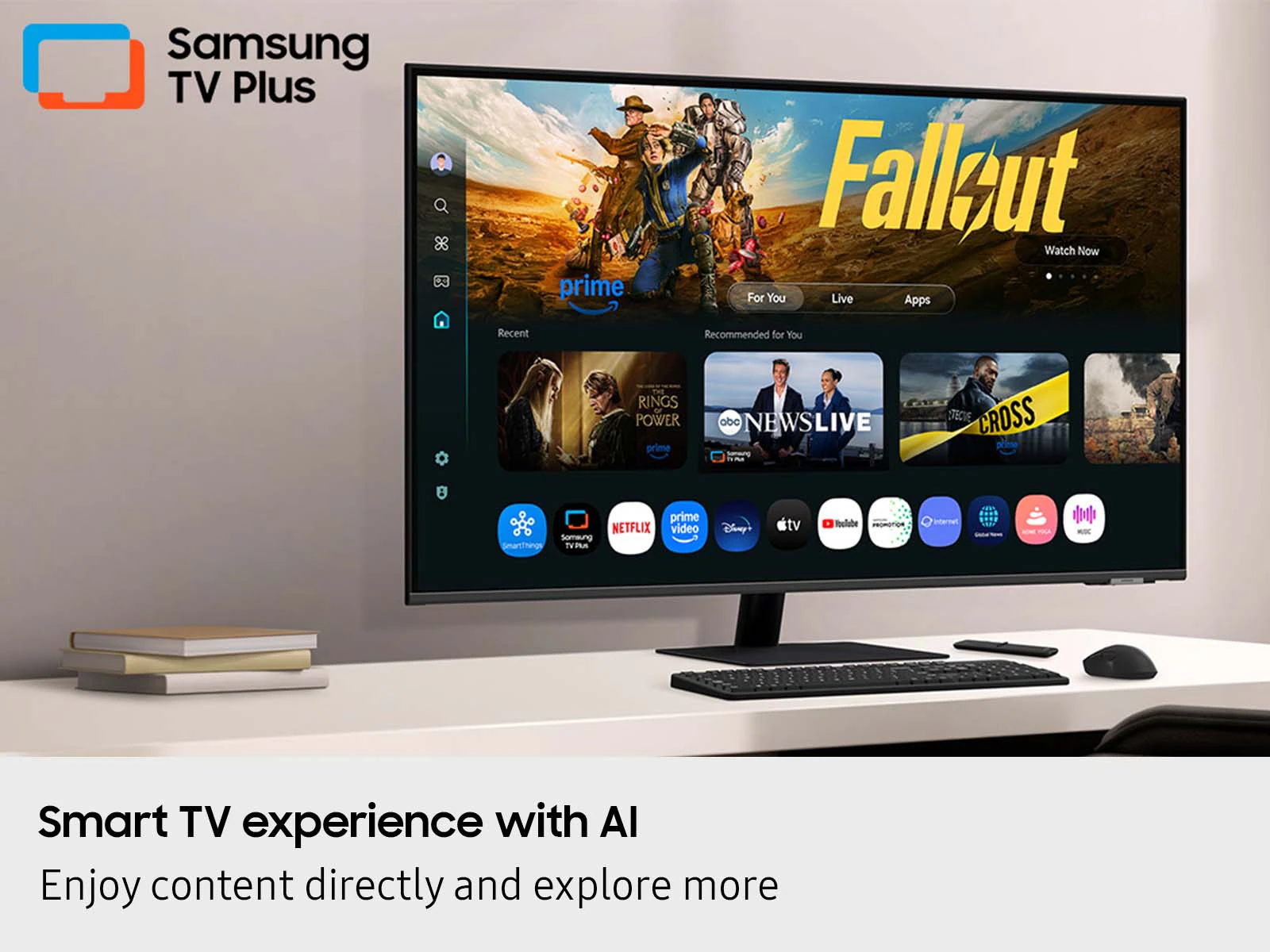 Samsung Smart Monitor 43" M7 M70F 4K UHD Vision AI Smart TV Apps - LS43FM702UEXXD - Gambar 5