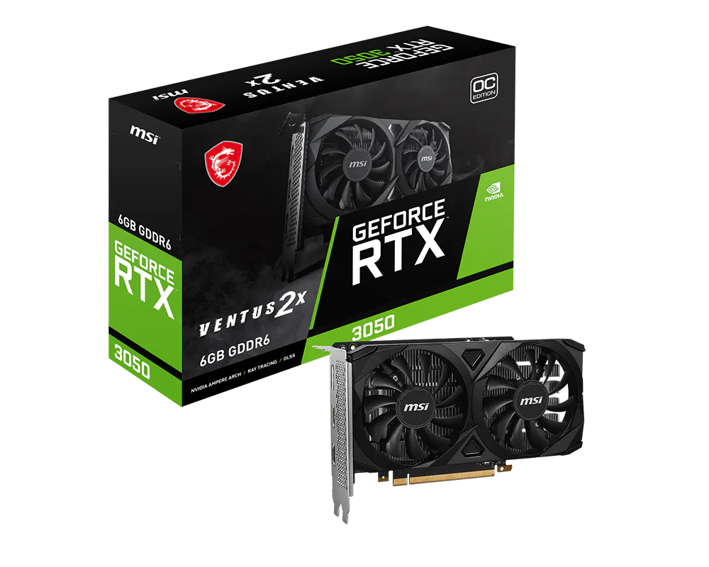 MSI GeForce RTX 3050 Ventus 2X 6GB GDDR6 OC - Garansi Resmi 3 Tahun