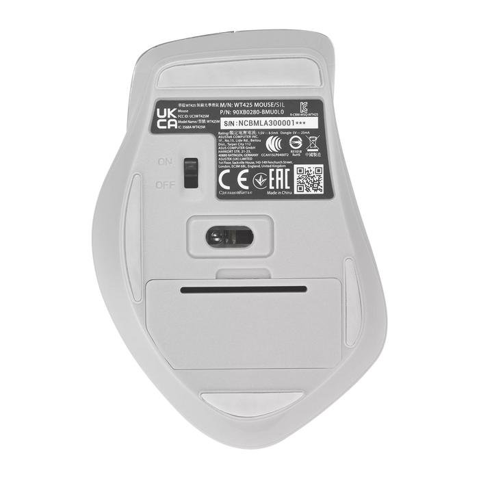 ASUS Wireless Mouse Silent WT425 - Fog Silver - Gambar 5